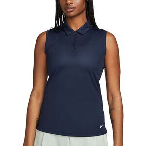 P2 Nike Dri-FIT Victory Women's Sleeveless Golf Polo Top Blue NEW